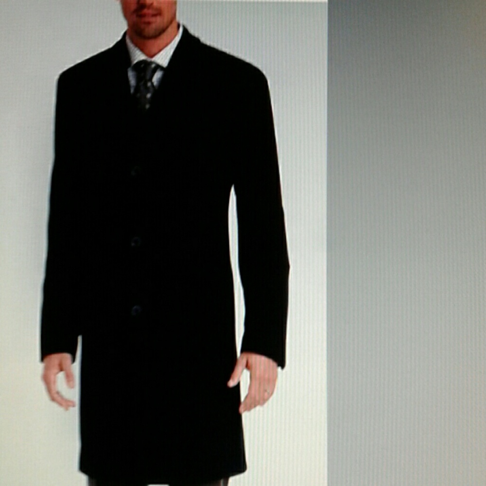 Men's 100% Cashmere Navy Topcoat